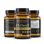 Flowell Digestive Health Supplement – Bottle with Organic Ingredients Label